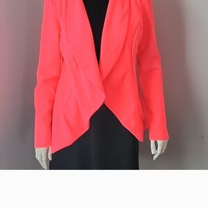 HEIMISH USA Pink Asymmetrical Blazer Waterfall Suit Jacket